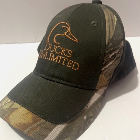 Ducks Unlimited Baseball Cap Mens Camo Green DU Volunteer Trucker Hat Adult NWOT - Picture 1 of 4